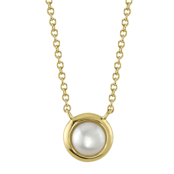 Bezel Set Pearl Pendant
