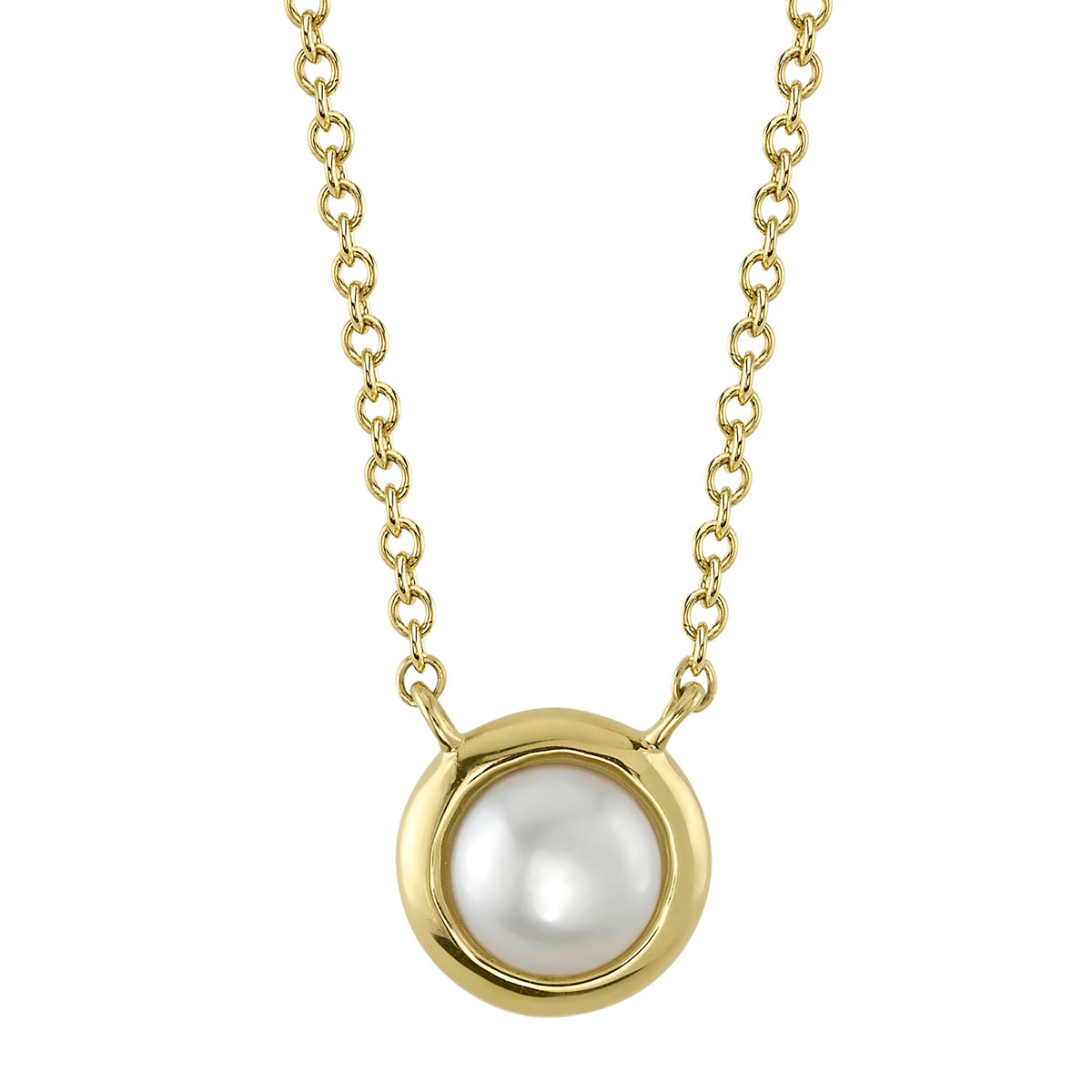 Bezel Set Pearl Pendant