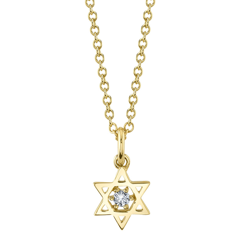 Solitaire Diamond Star of David Pendant | .03tw