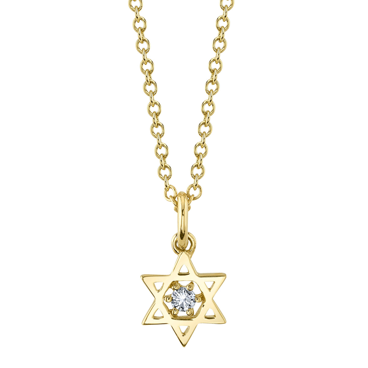 Solitaire Diamond Star of David Pendant | .03tw
