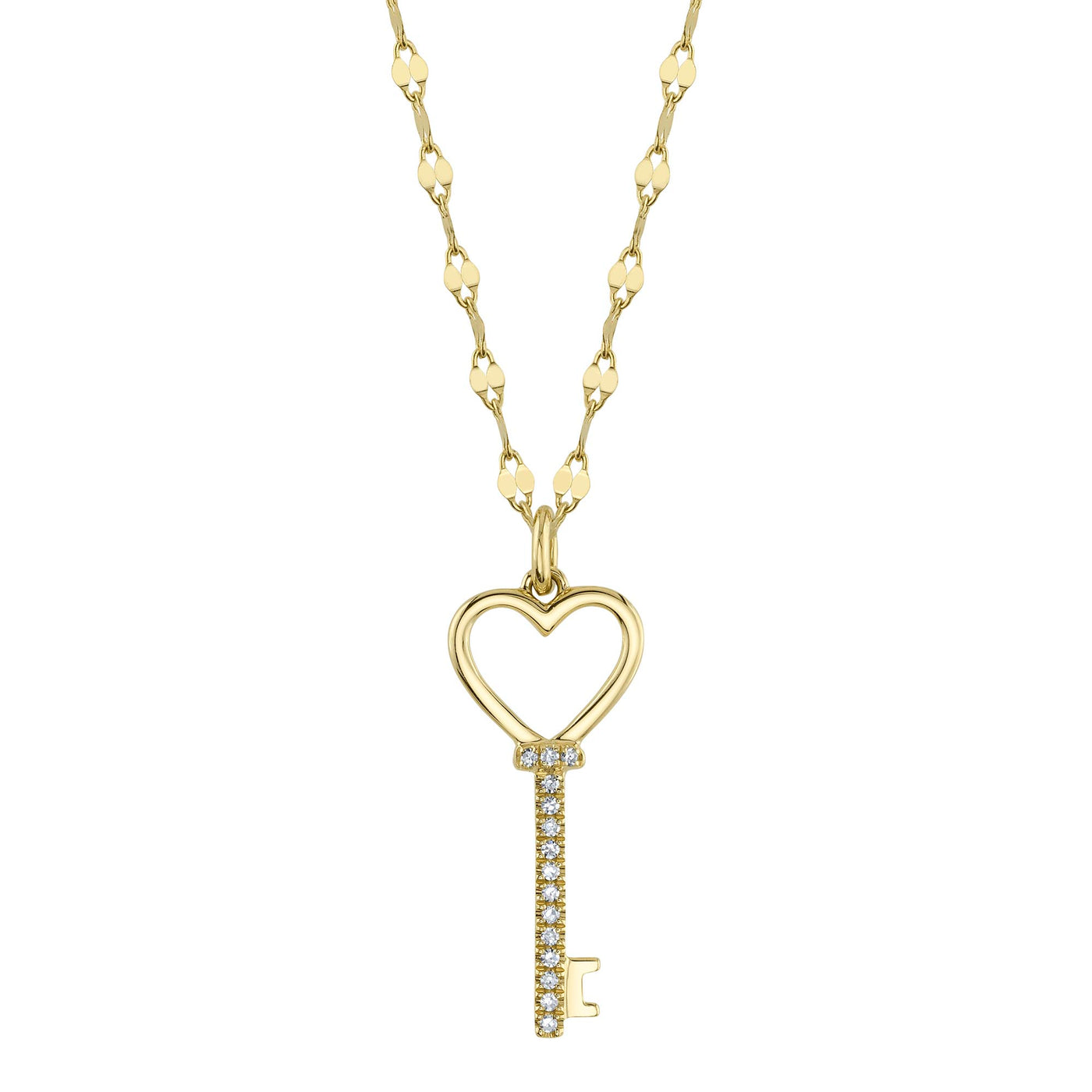 Diamond Key Pendant on Sparkle Chain | .04tw