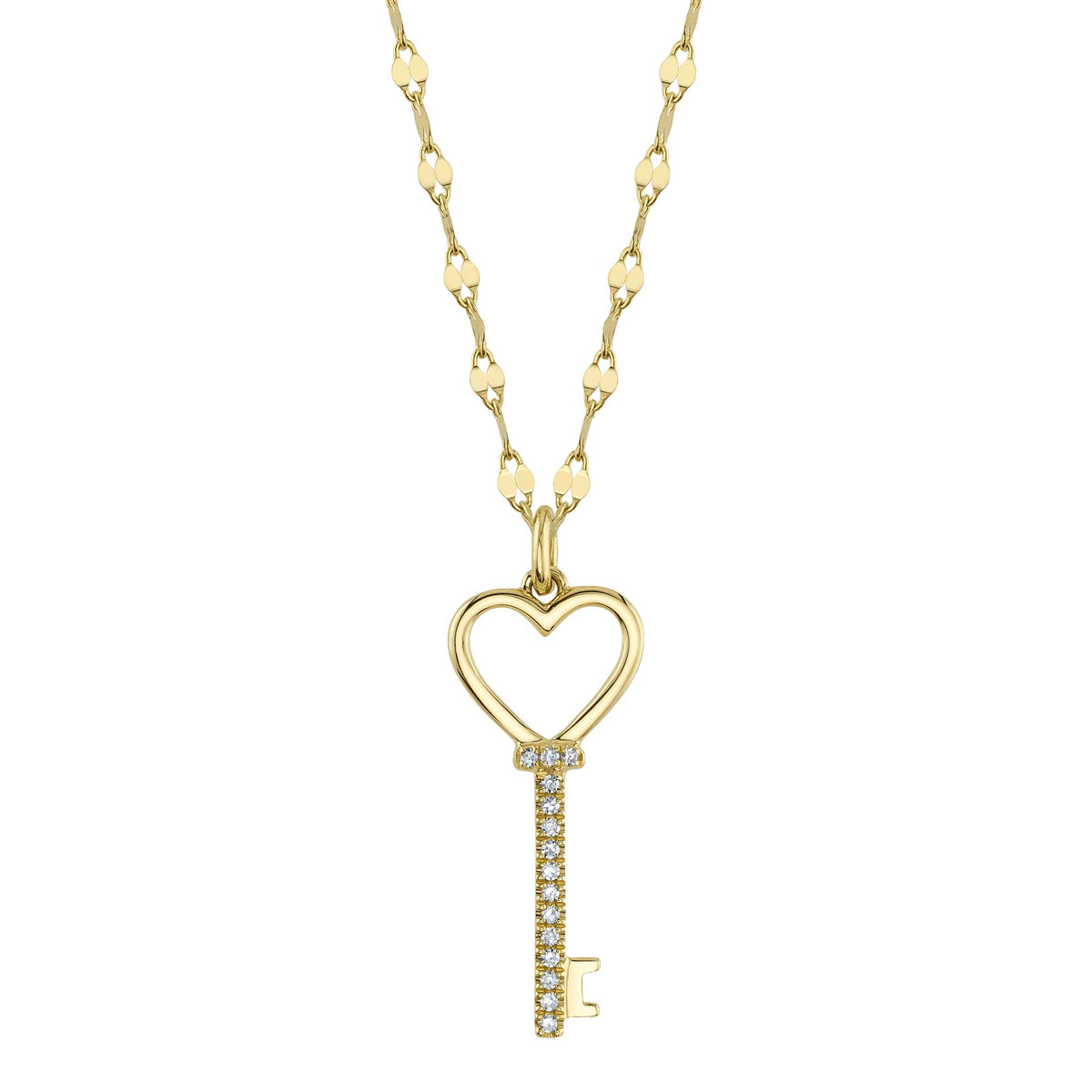 Diamond Key Pendant on Sparkle Chain | .04tw