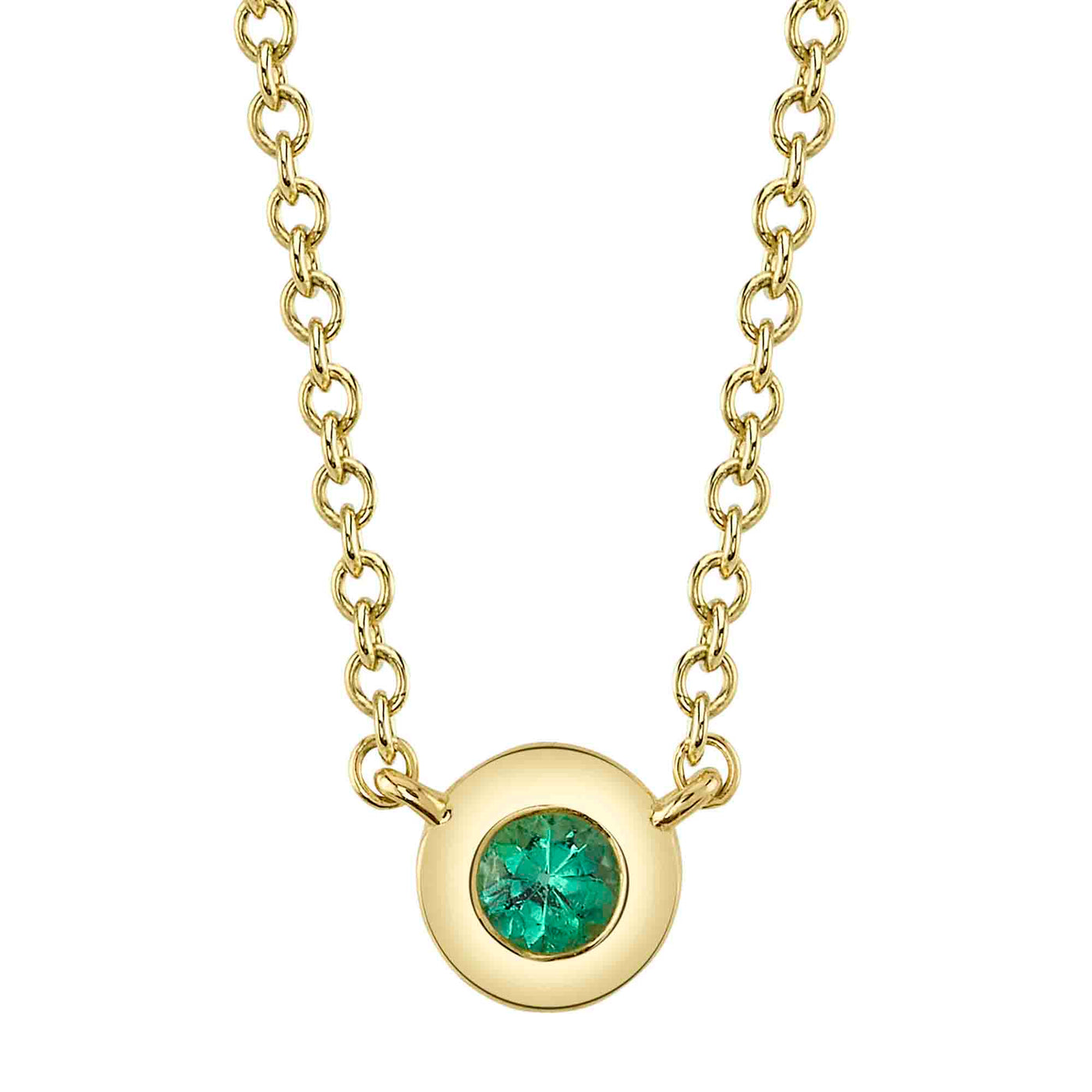 Bezel Set Emerald Pendant | .04ct