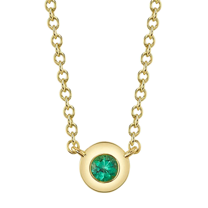 Bezel Set Emerald Pendant | .04ct