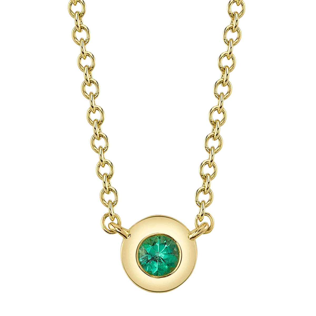 Bezel Set Emerald Pendant | .04ct