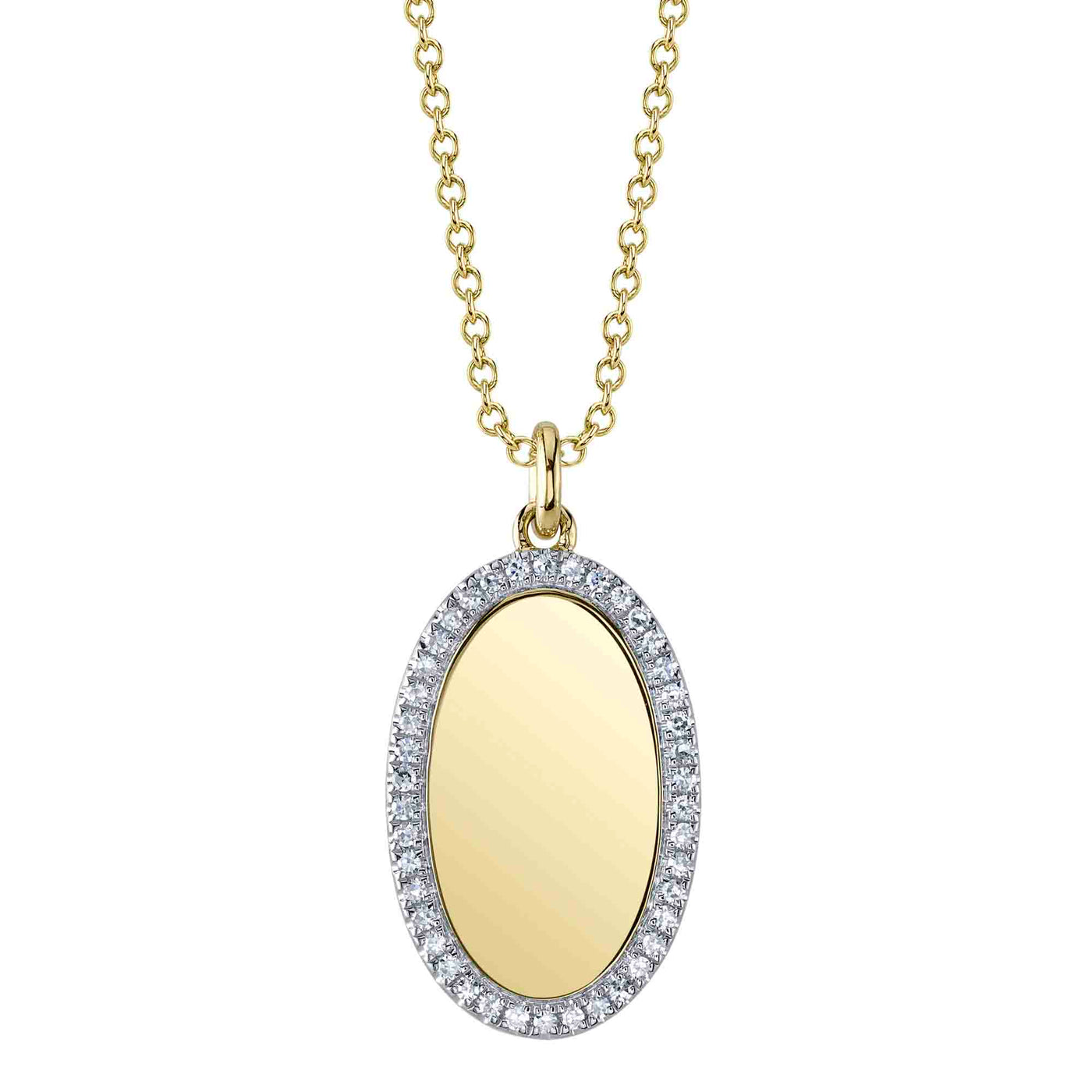 Diamond Frame Oval Pendant