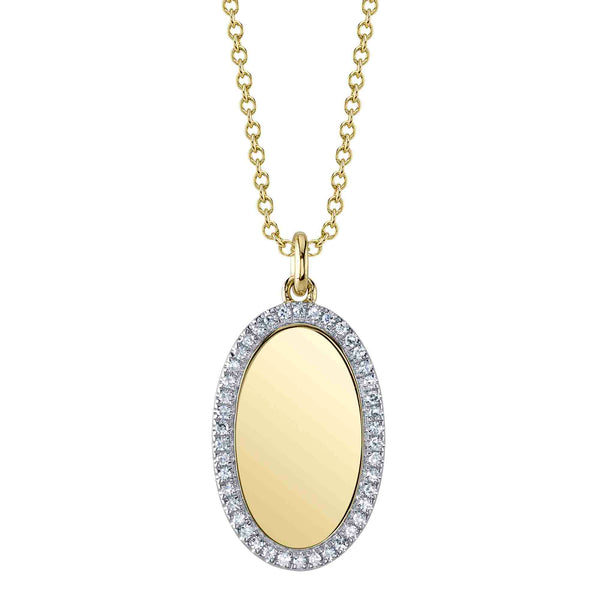 Diamond Frame Oval Pendant