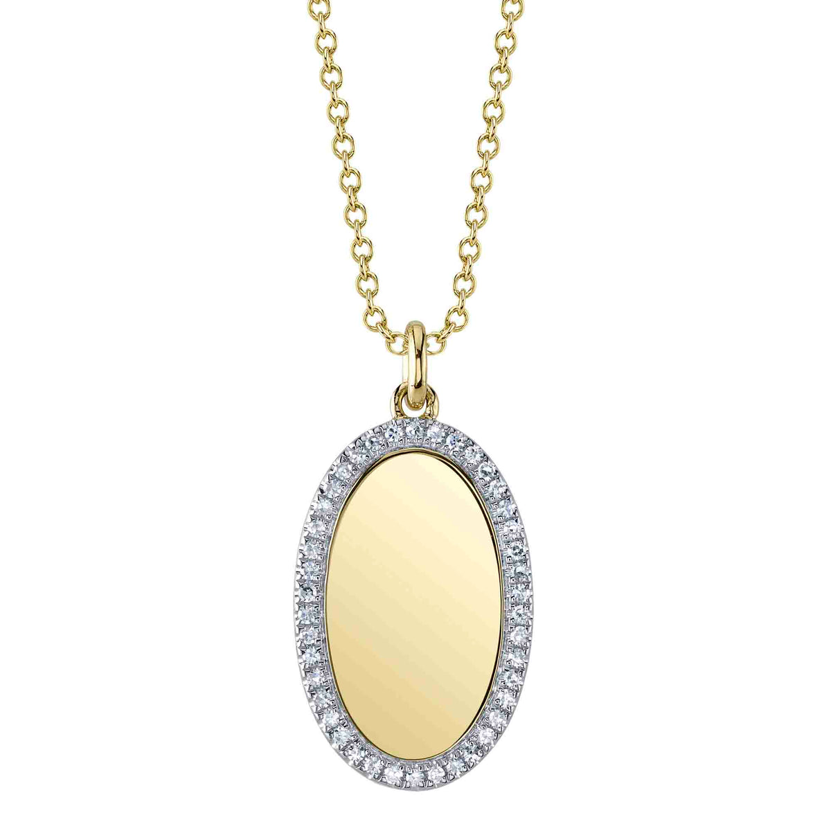 Diamond Frame Oval Pendant