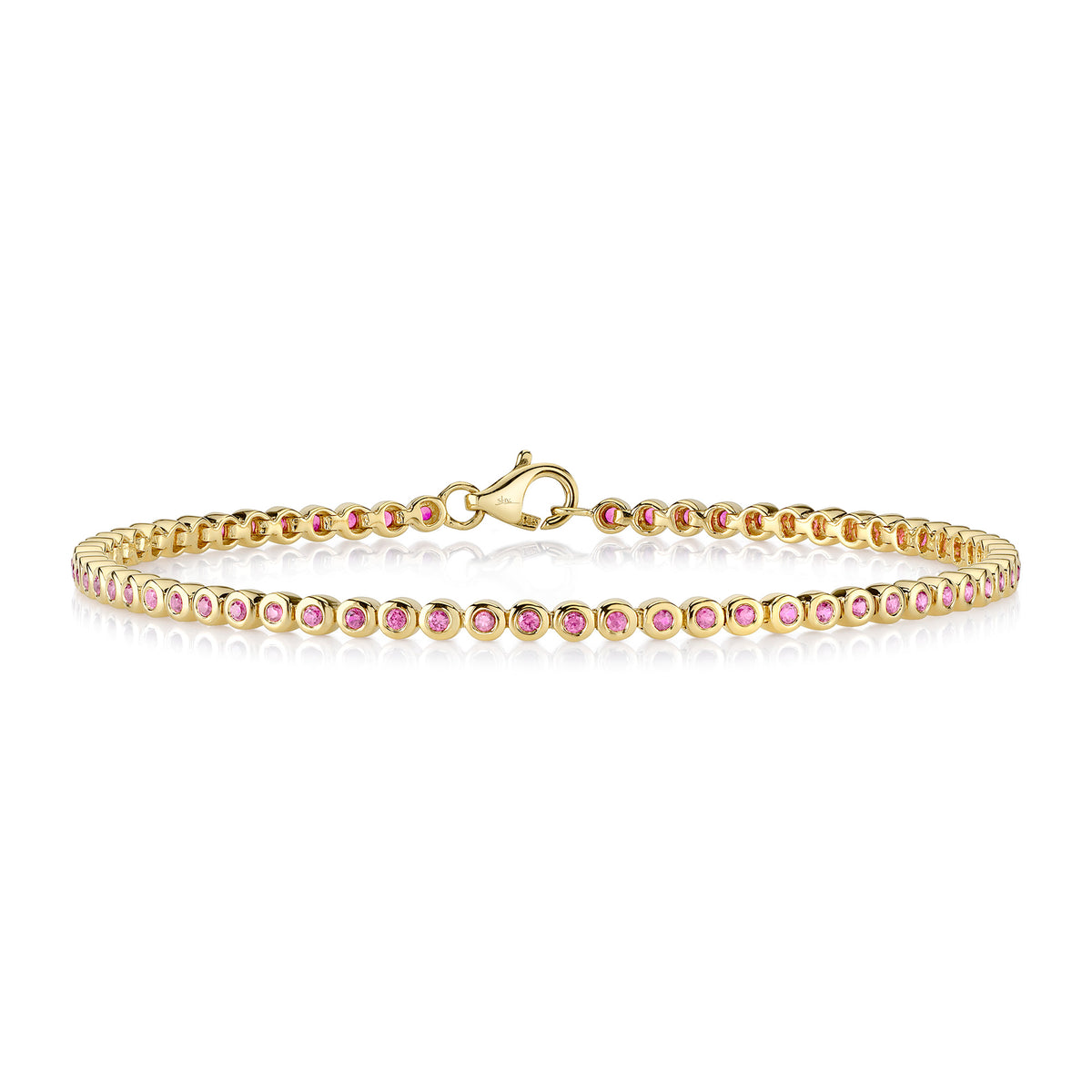 Bezel Set Pink Sapphire Tennis Bracelet | .80tw