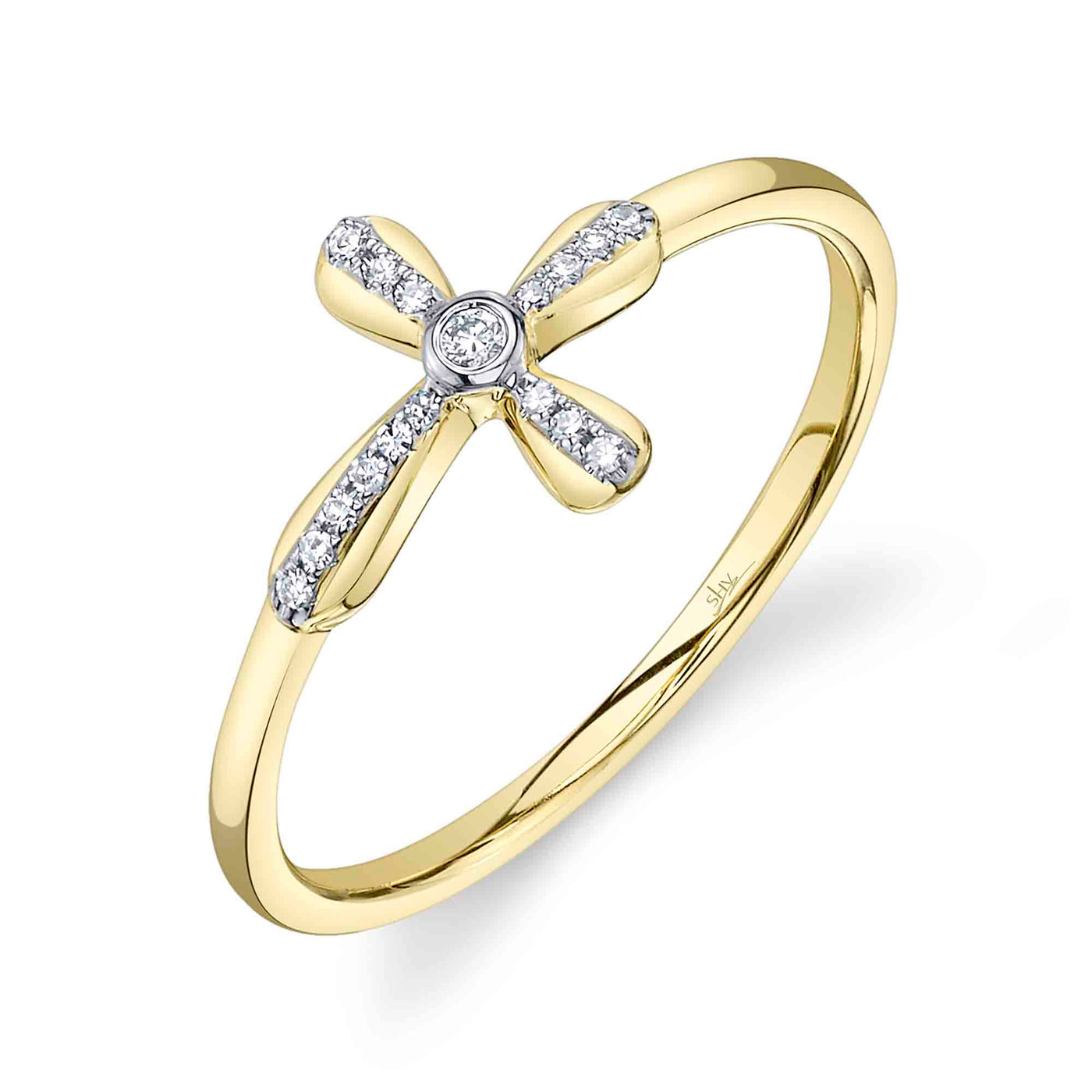East West Diamond Cross Ring
