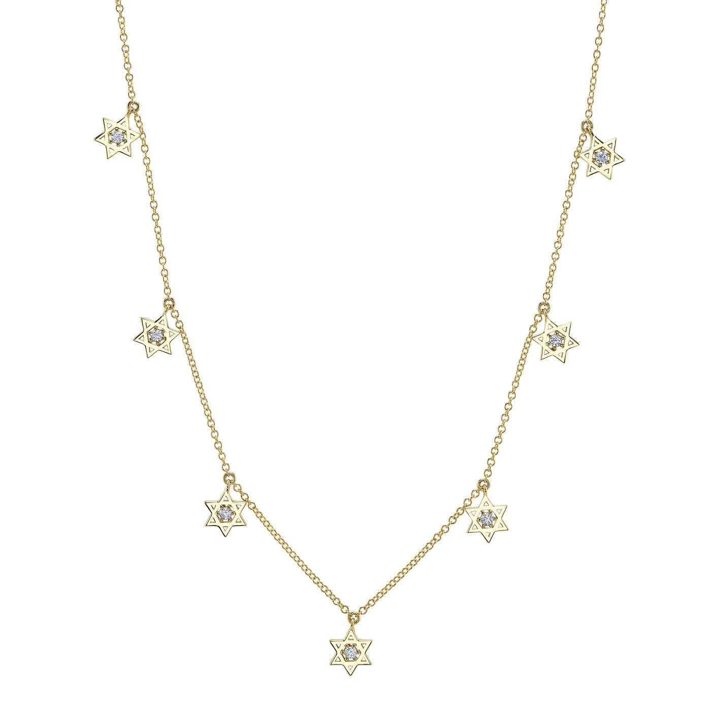 Diamond Star of David Drop Necklace | .16tw
