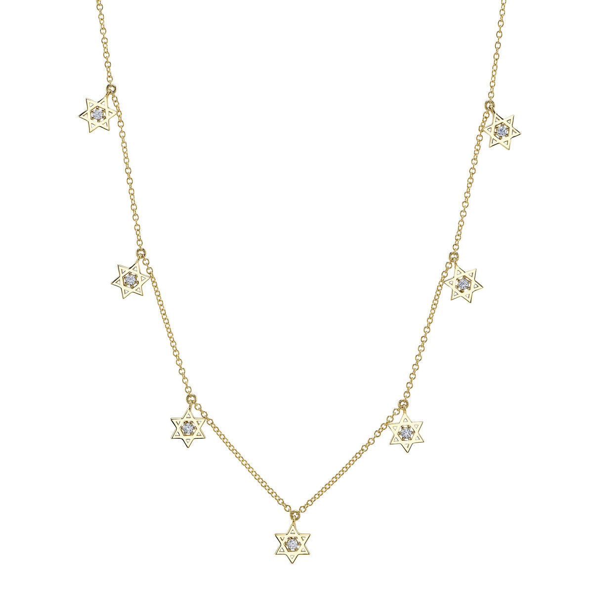 Diamond Star of David Drop Necklace | .16tw