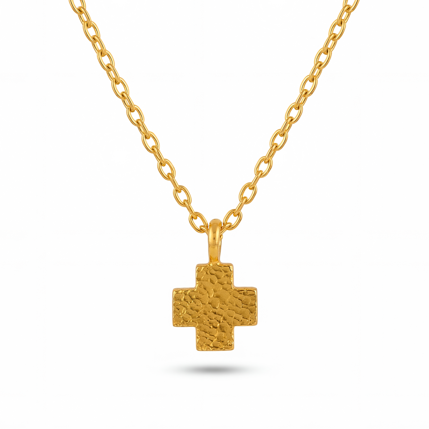 Small Hammered Cross Pendant
