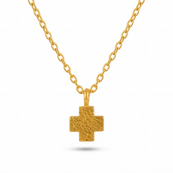 Small Hammered Cross Pendant