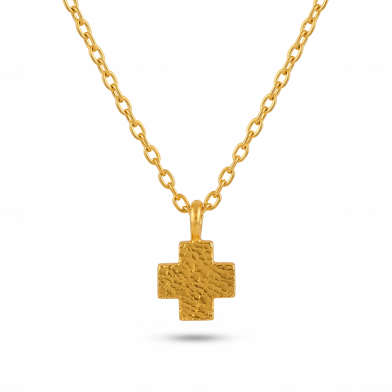 Small Hammered Cross Pendant