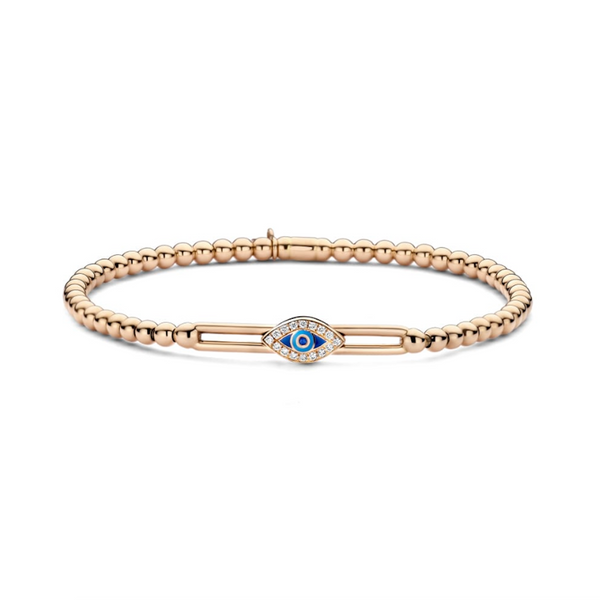 Diamond Evil Eye Stretch Bracelet | .09tw