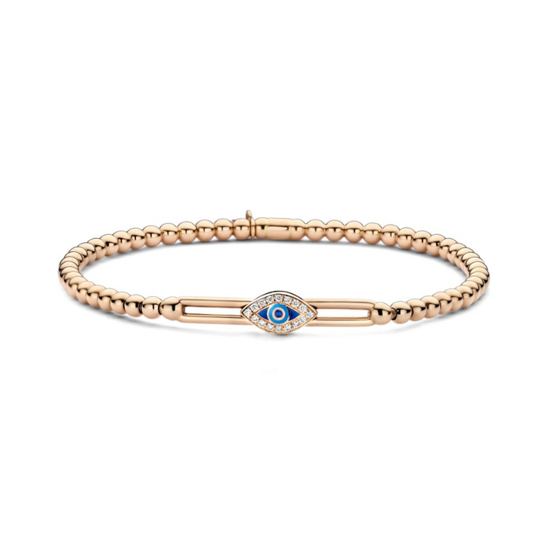 Diamond Evil Eye Stretch Bracelet | .09tw