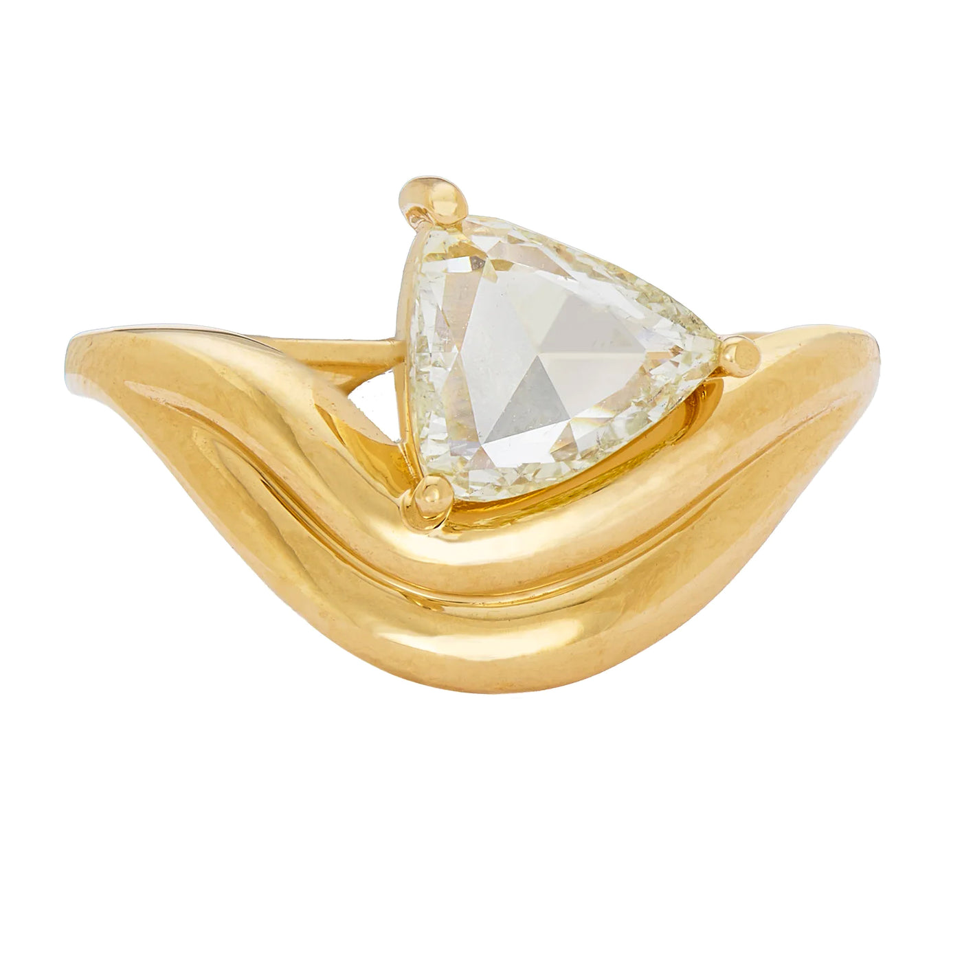 Two Row Curved Ring with Trillion Diamond | 1.24ct