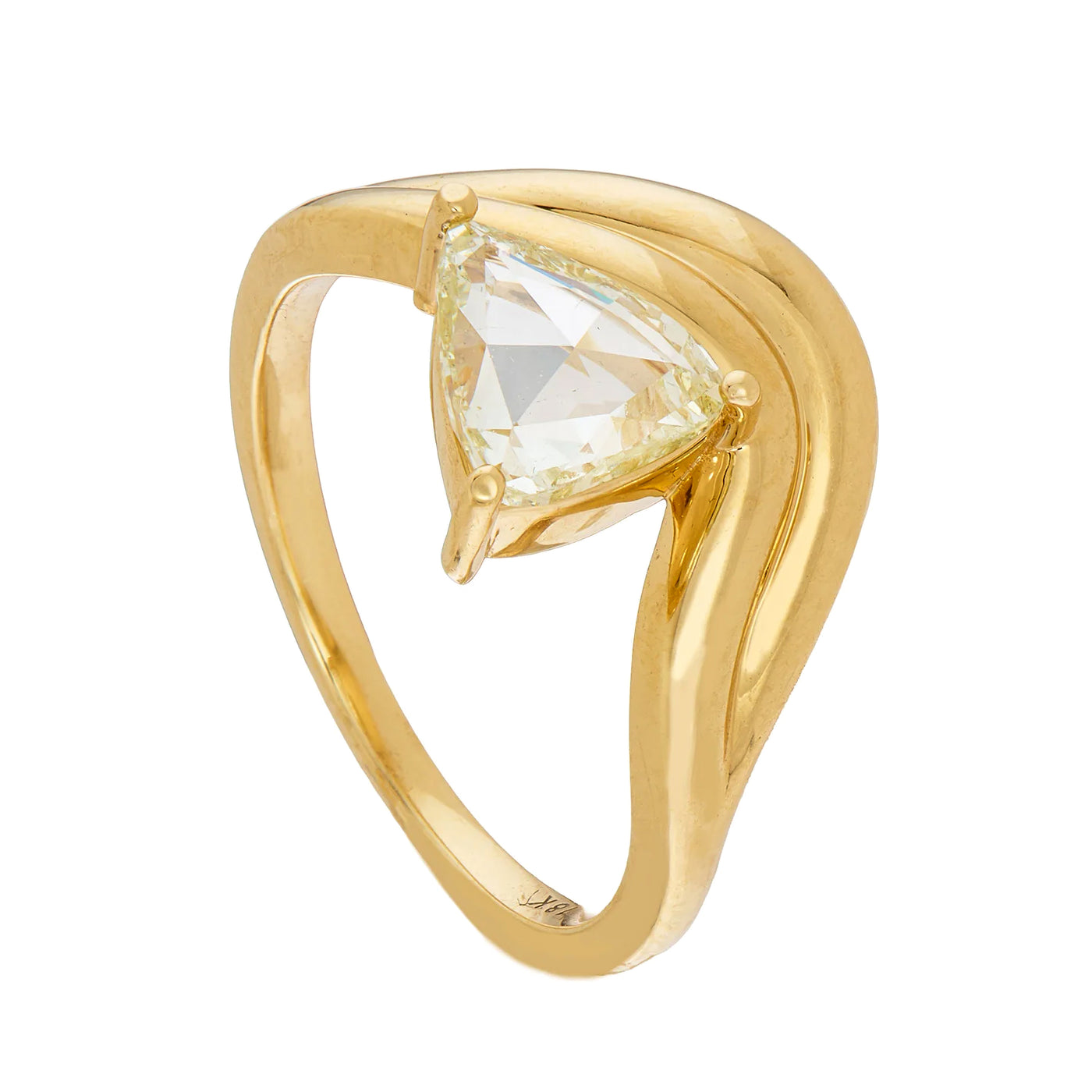 Two Row Curved Ring with Trillion Diamond | 1.24ct