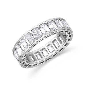 Bezel Edge Emerald Cut Eternity Band | 5.05tw