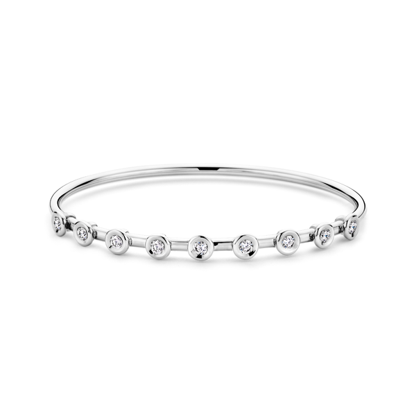 9 Bezel Set Diamond Bangle | .72tw