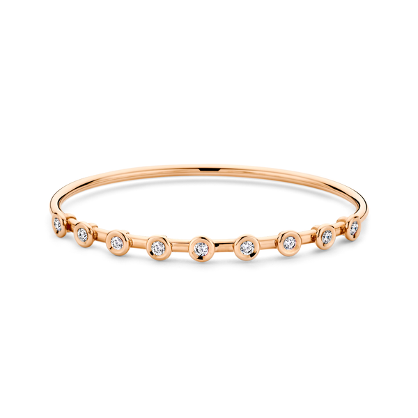 9 Bezel Set Diamond Bangle | .72tw