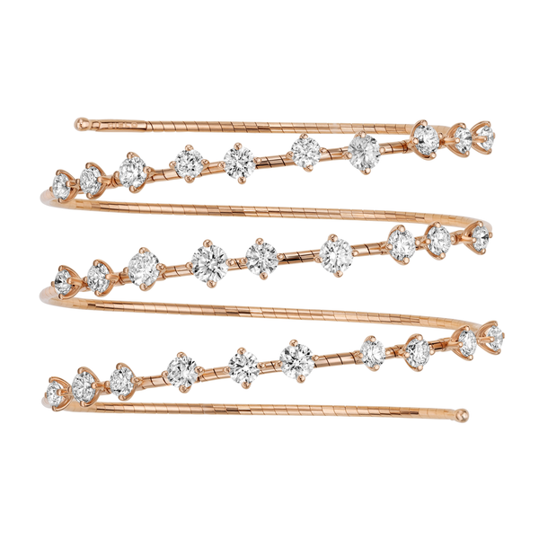 Rose Gold & Titanium Diamond Coil Bracelet | 6.09tw