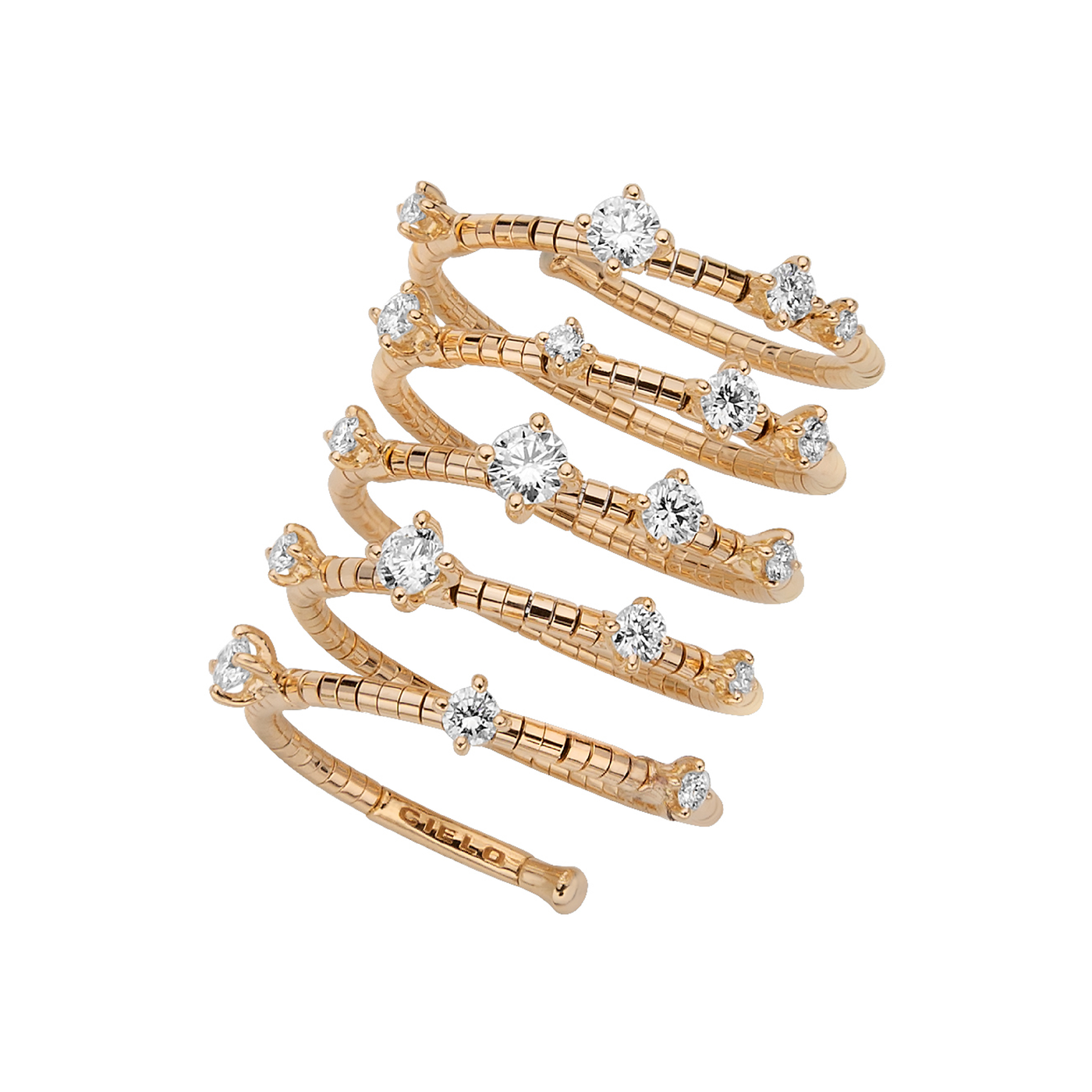 Rose Gold & Titanium Coil Ring | 0.98tw