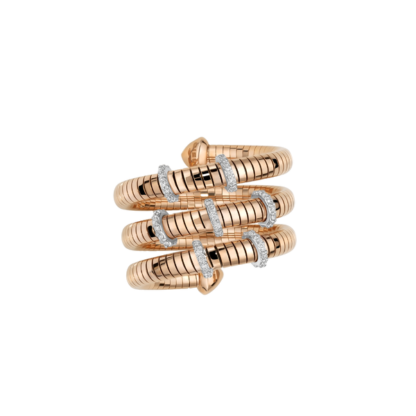 Rose Gold & Titanium Diamond Coil Ring | 0.97tw