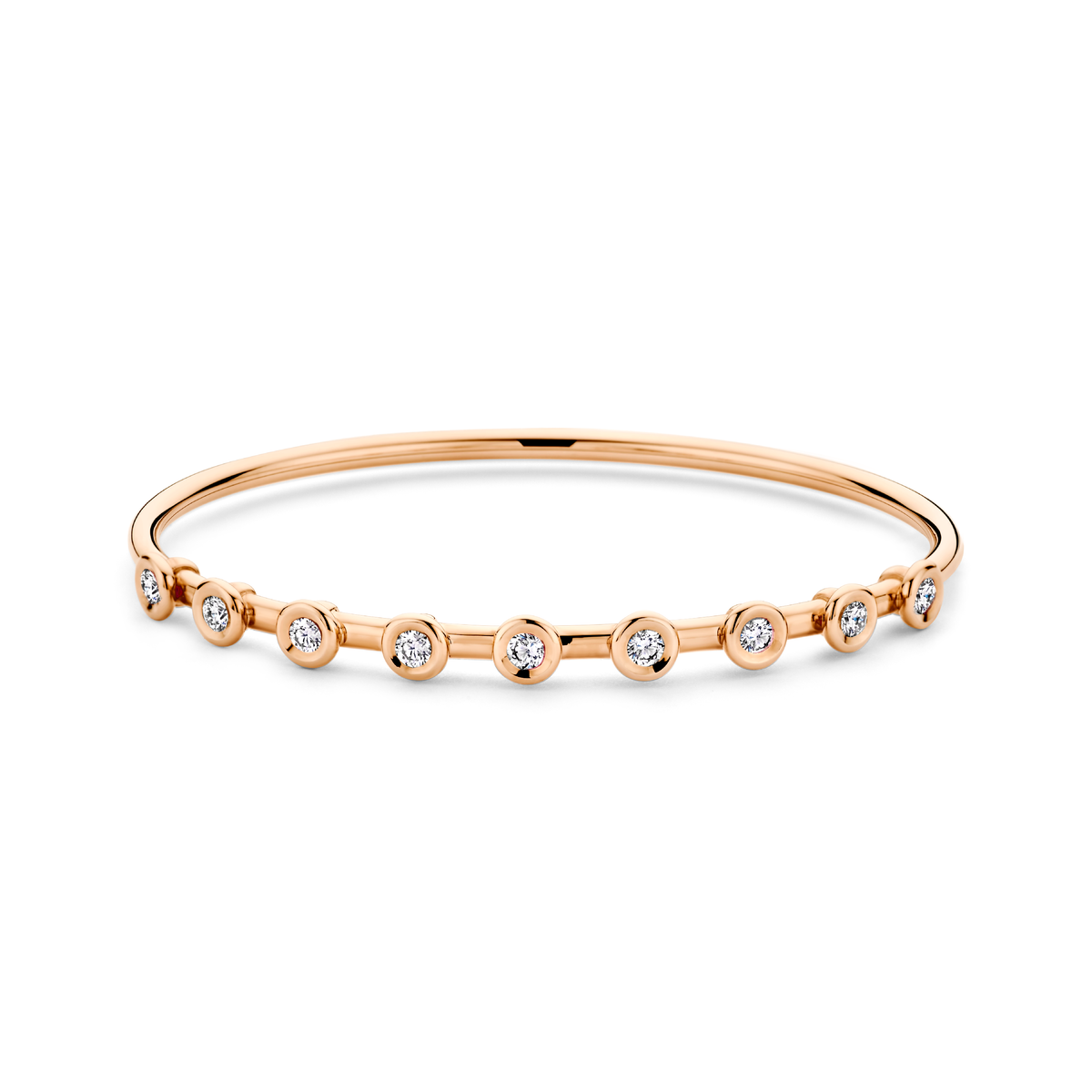 9 Bezel Set Diamond Bangle | .72tw