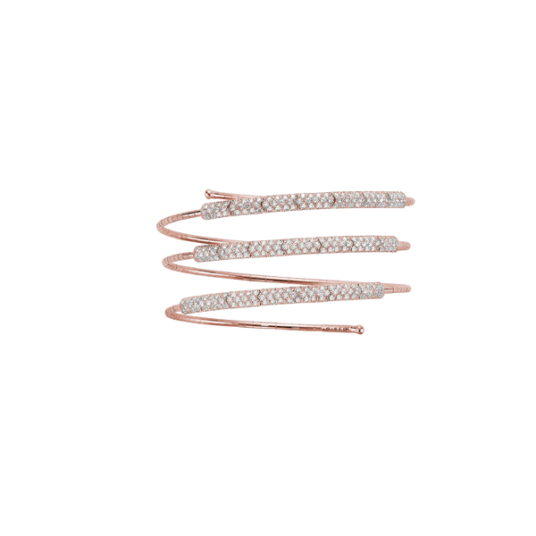 Rose Gold & Titanium Diamond Coil Bracelet | 2.58tw
