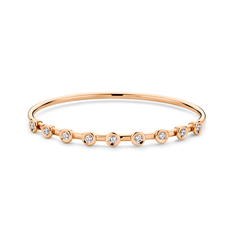 9 Bezel Set Diamond Bangle | .72tw