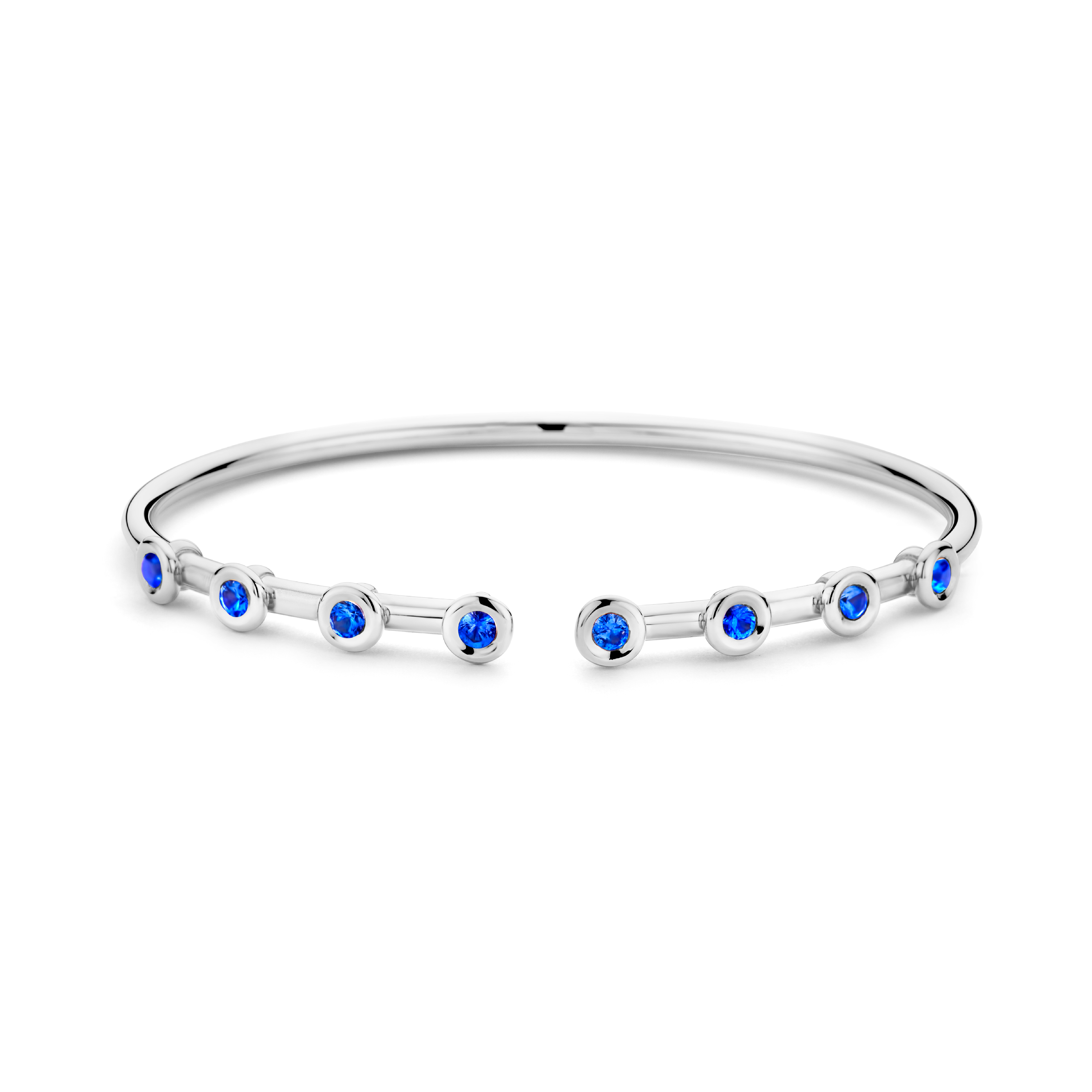 Blue Sapphire Stretch Cuff Bracelet