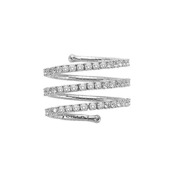 White Gold & Titanium Diamond Coil Ring | 0.94tw