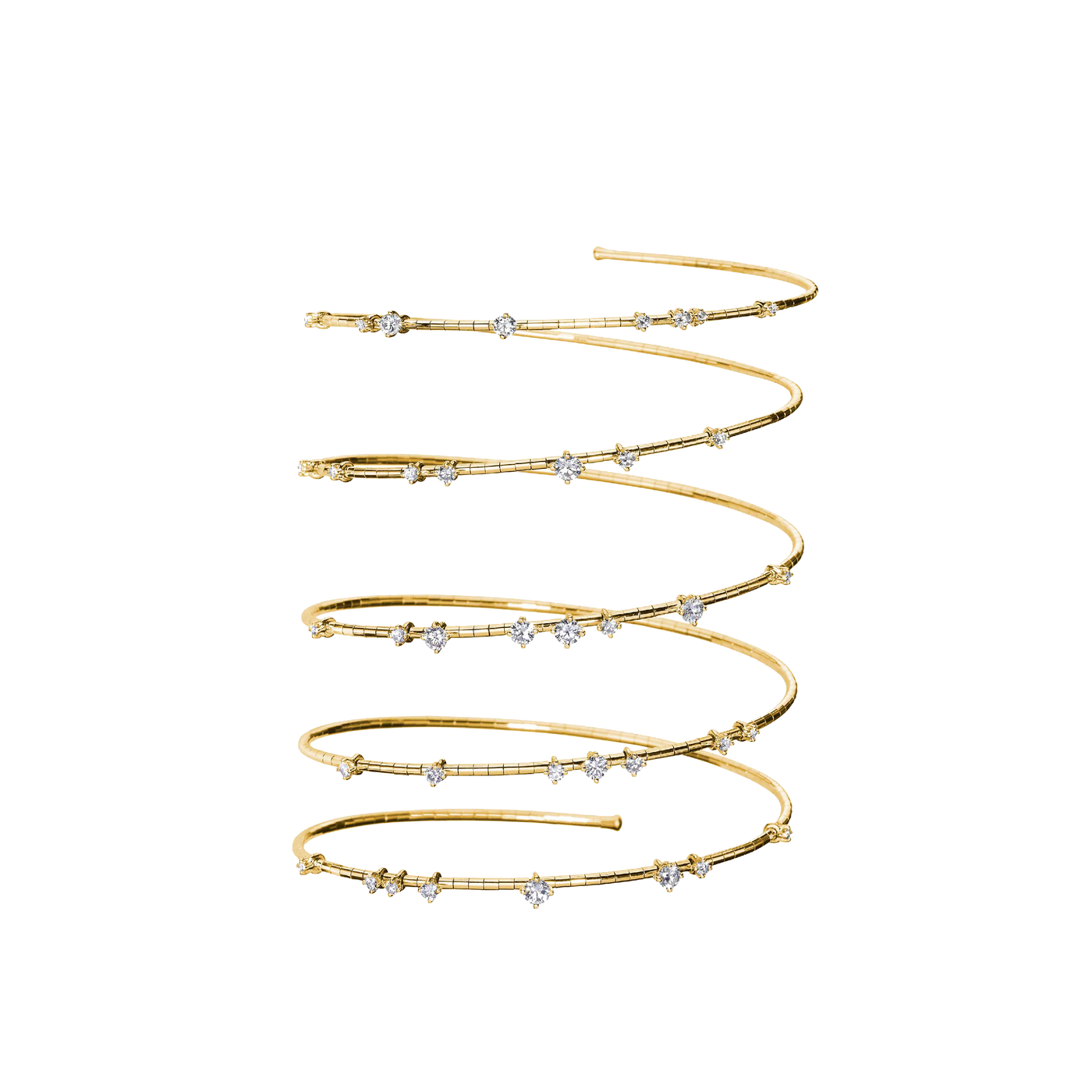 Yellow Gold & Titanium Diamond Coil Bracelet | 1.92tw