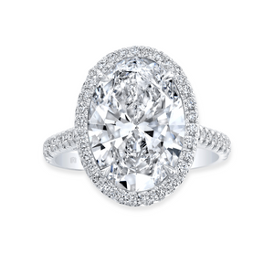 Oval Cut & Round Pavé Diamond Ring | 5.56tw