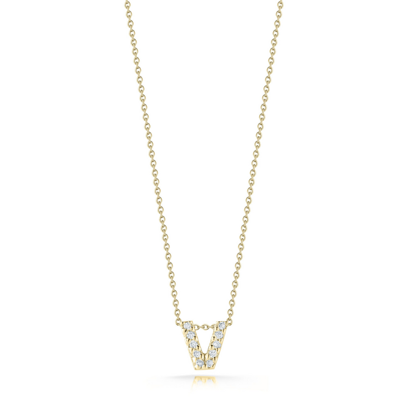 Diamond Love Letter "V” Necklace