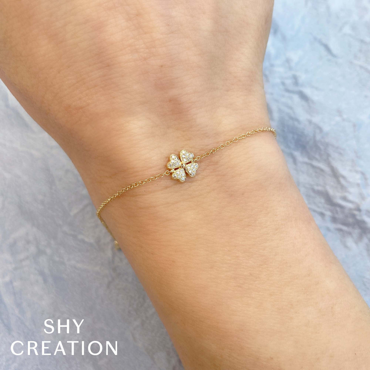 Diamond Clover Chain Bracelet