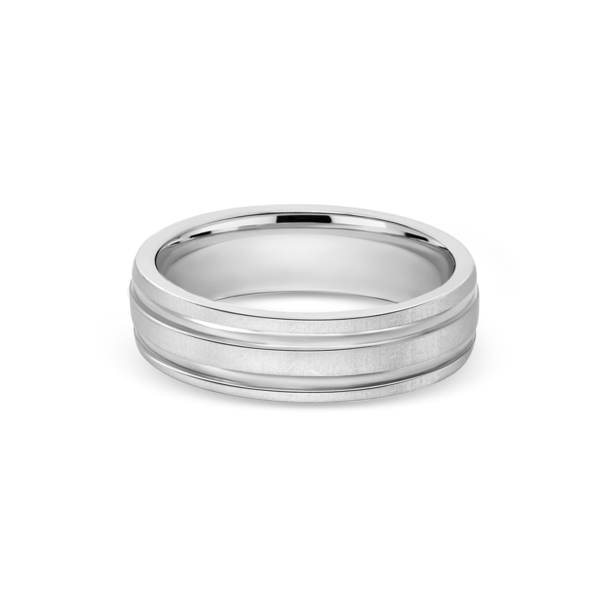 Double Groove Platinum Band