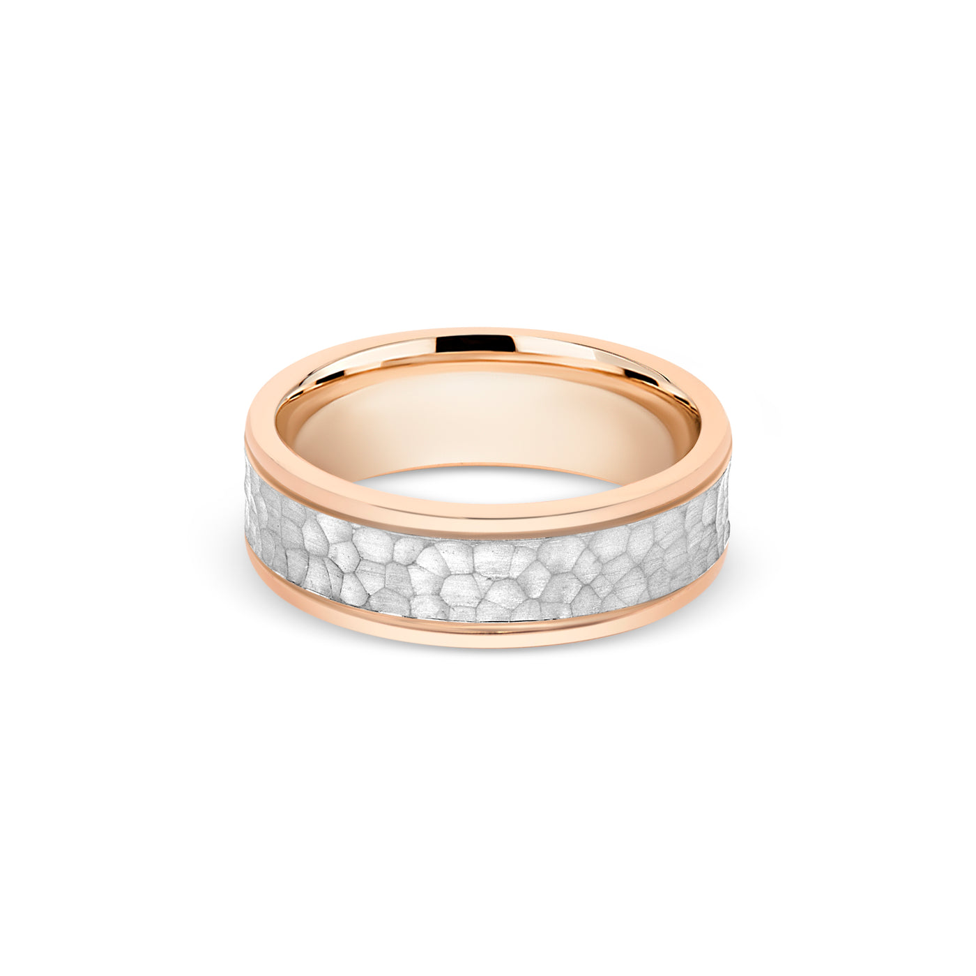 Milgrain Edge Hammered Center Band