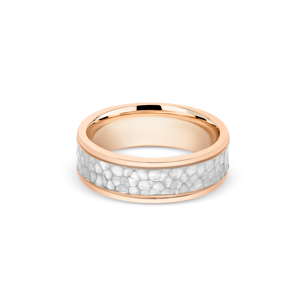 Milgrain Edge Hammered Center Band