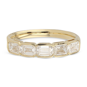 East West Bezel Set Emerald Cut Diamond Eternity Band | 3.91tw