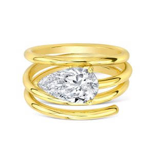 Spiral Pear Shape Diamond Ring |  2.01ct