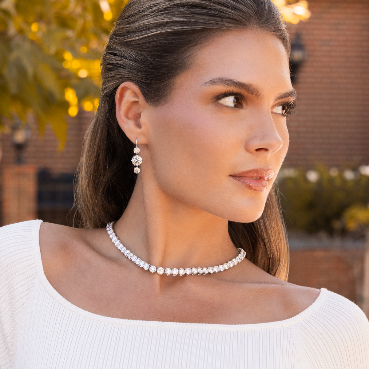 Round Diamond Tennis Necklace | 61tw