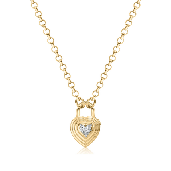 Heart Shape Diamond Lock Pendant | .32ct