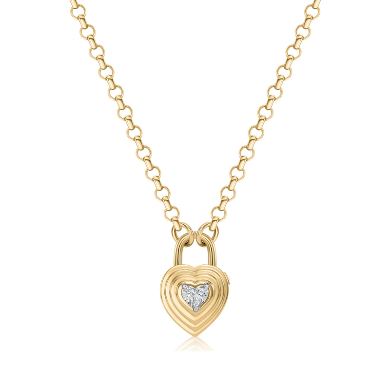 Heart Shape Diamond Lock Pendant | .32ct