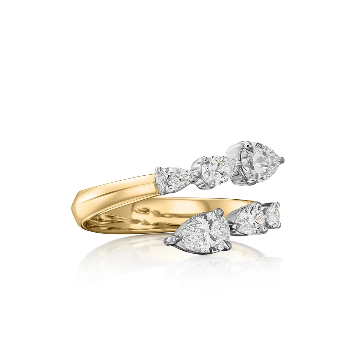 Pear Shape Diamond Bypass Ring | 1.06tw