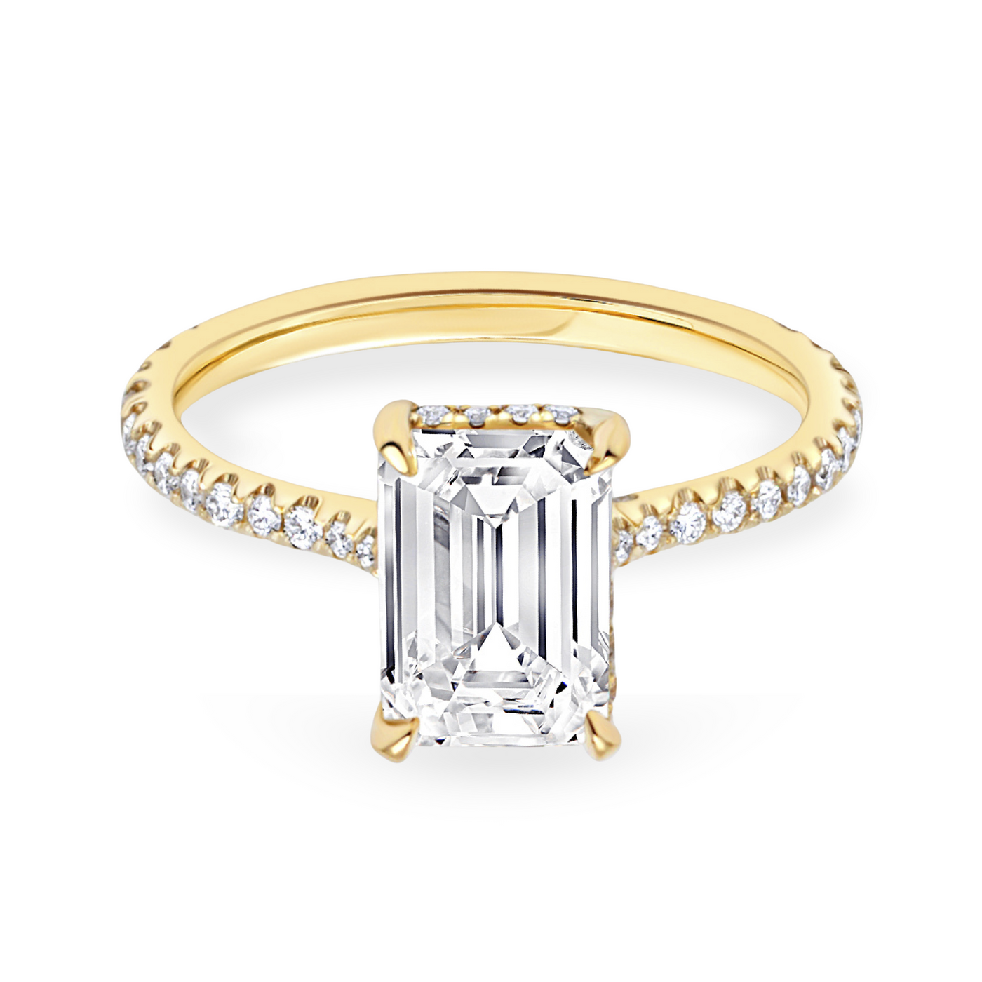Emerald Cut Diamond Ring with Hidden Halo | 2.61tw