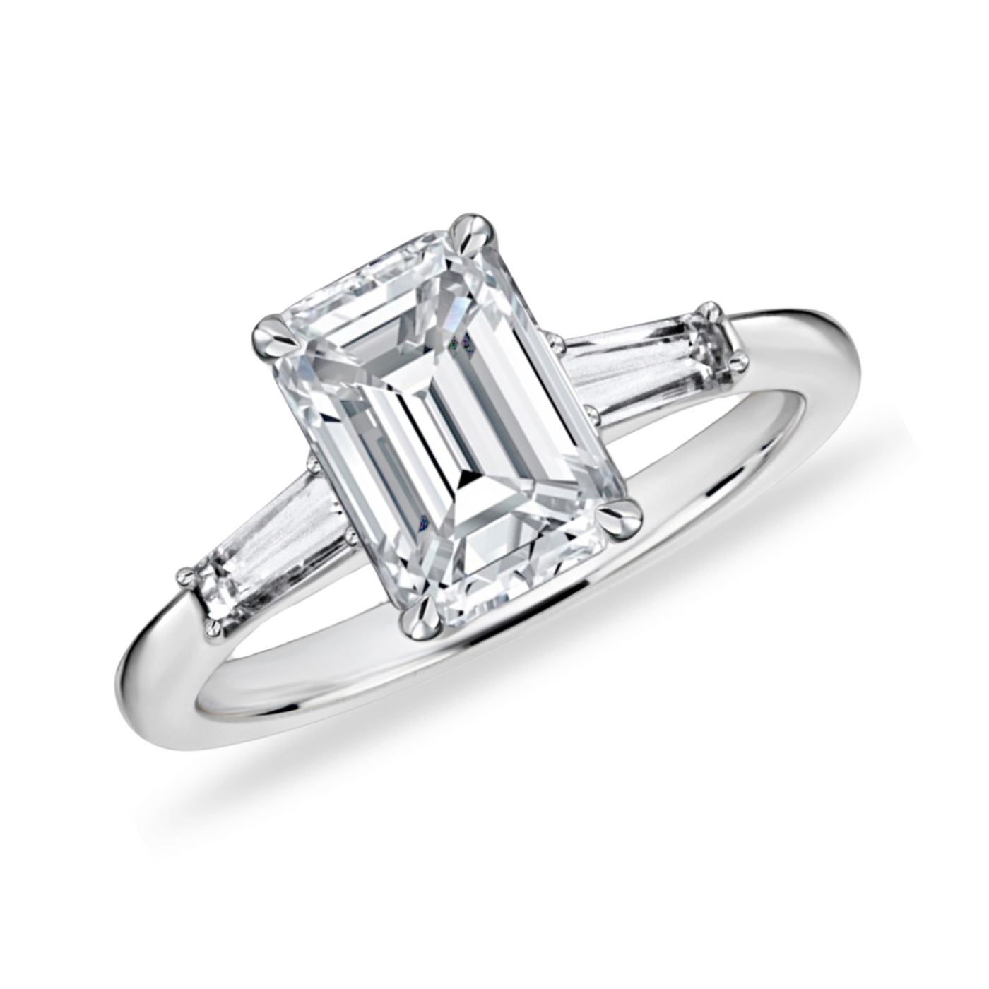 Emerald Cut & Side Stones Diamond Ring | 2.70tw