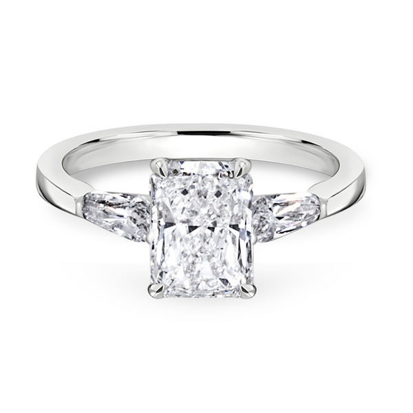 Radiant Cut & Kite Shape Side Stones Diamond Ring | 2.54tw